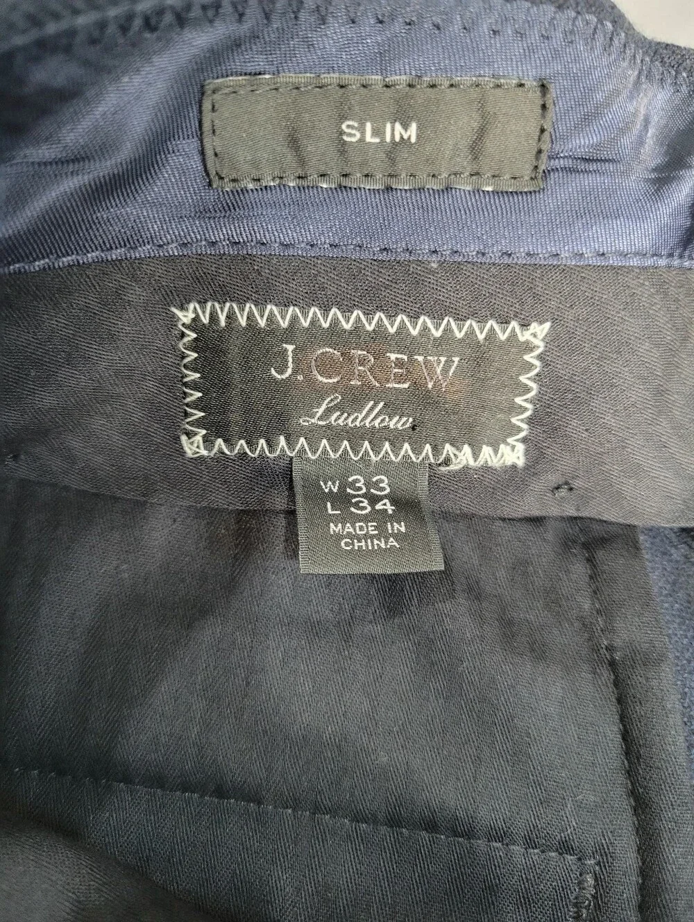 J Crew Ludlow Slim-fit suit pant in English cotton- wool blend Size 33x34 Navy